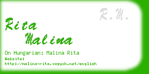 rita malina business card